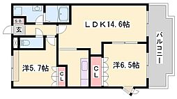 パークアヴェニュー 2LDKの間取図画像