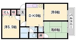 シャルマン・イワイ 3DKの間取図画像
