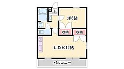 世奈弐番館 1LDKの間取図画像