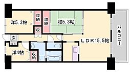 ライオンズマンション姫路市役所前 3LDKの間取図画像