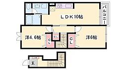 ピュアメゾン 2LDKの間取図画像
