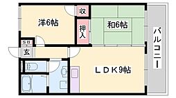 メゾン安富 2LDKの間取図画像