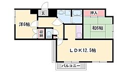 大栄・十二所前レジデンス 2LDKの間取図画像