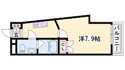 アパート 1Kの間取図画像