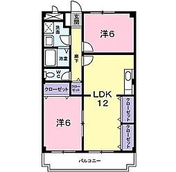 ハイツ山手 2LDKの間取図画像