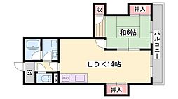 寿ハイツ 1LDKの間取図画像