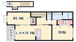 ラフィーネ和なごみ 2LDKの間取図画像
