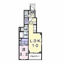 マルセイユ高松 1LDKの間取図画像