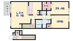 スカイガーデンズ 2LDKの間取図画像