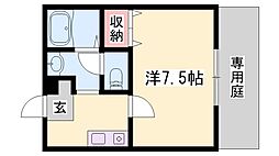 ルシエール上大野 1Kの間取図画像