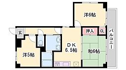 ロイヤルコーポ宝殿 3DKの間取図画像
