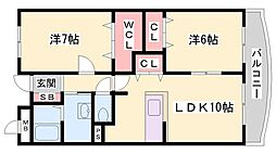 フラッツ・アイ2 2LDKの間取図画像