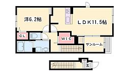 アーバン桜 1LDKの間取図画像