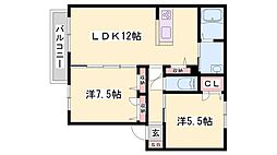 シャーメゾンRosyA棟 2LDKの間取図画像