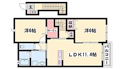 シン.シン.ハウスC 2LDKの間取図画像