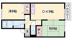 サンクチュアリ 2DKの間取図画像