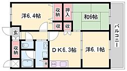 ロイヤルグレース 3DKの間取図画像