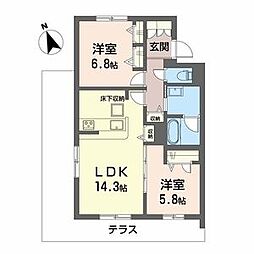 Seaside House 2LDKの間取図画像