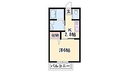 SKハイツ 1Kの間取図画像