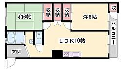 MISTRAL別府駅前 2LDKの間取図画像