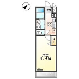 ステラコート 1Kの間取図画像