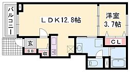 プリムローズガーデン 1LDKの間取図画像