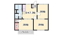 スカイコート21 3DKの間取図画像