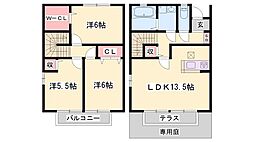 ヴァルトzwei 3LDKの間取図画像