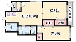 キャッスルスクエア 2LDKの間取図画像
