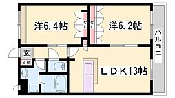 クレアハイム 2LDKの間取図画像
