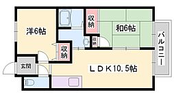 富士ハイツ 2LDKの間取図画像