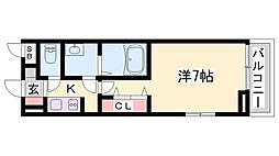 メゾンサンライズ 1Kの間取図画像