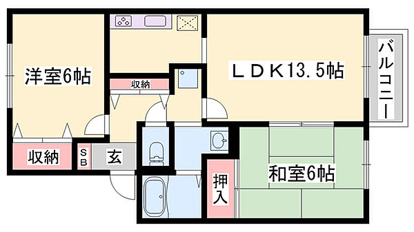兵庫県加西市北条町北条(賃貸アパート2LDK・2階・59.58㎡)の写真 その2