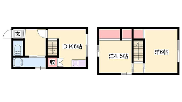 兵庫県姫路市夢前町玉田(賃貸アパート2DK・2階・45.60㎡)の写真 その2