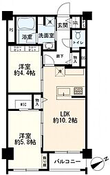 ウェイサイドビルウェイサイドマンション 2LDKの間取図画像