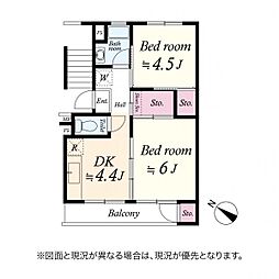シティコープ鶴見 2DKの間取図画像