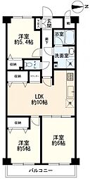 ロイヤルプラザ三ツ沢 3LDKの間取図画像
