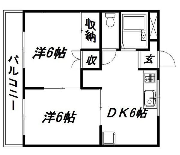 静岡県浜松市中央区上島6丁目(賃貸マンション2DK・2階・36.00㎡)の写真 その2