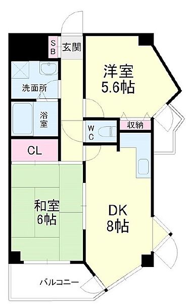 静岡県浜松市中央区寺島町(賃貸マンション2DK・3階・47.60㎡)の写真 その2