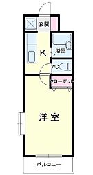 エターニ3 1Kの間取図画像