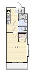 マンションローザンヌ6 1Kの間取図画像