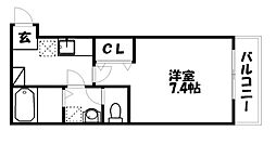 アタラクシア上浅田 1Kの間取図画像