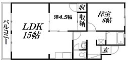 ルグラン嶋津 2LDKの間取図画像