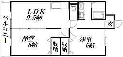ピエールフェローニ 2LDKの間取図画像