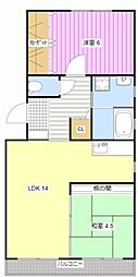 メローネINN 2LDKの間取図画像