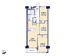 グリーンパーク東砂 3LDKの間取り