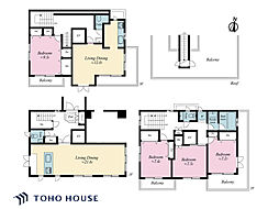 3台駐車可能　ゆとりの間取り　中古住戸 4LDKの間取り