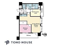 パーク・ノヴァ横浜吉野町 1SLDKの間取図画像