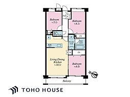 ベルメゾン幕張本郷 3LDKの間取図画像