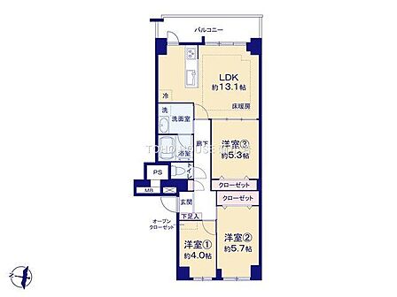 3LDK 間取り